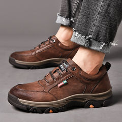 Cross-border men's shoes 2023 spring and autumn new leather outdoor mountaineering men's shoes non-slip sports shoes labor protection shoes work shoes