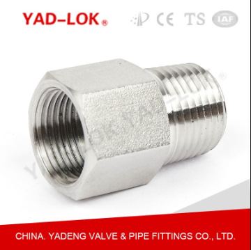 YAD亚登不锈钢六角内外丝接头 内外螺纹压力表接头 异径转换接头