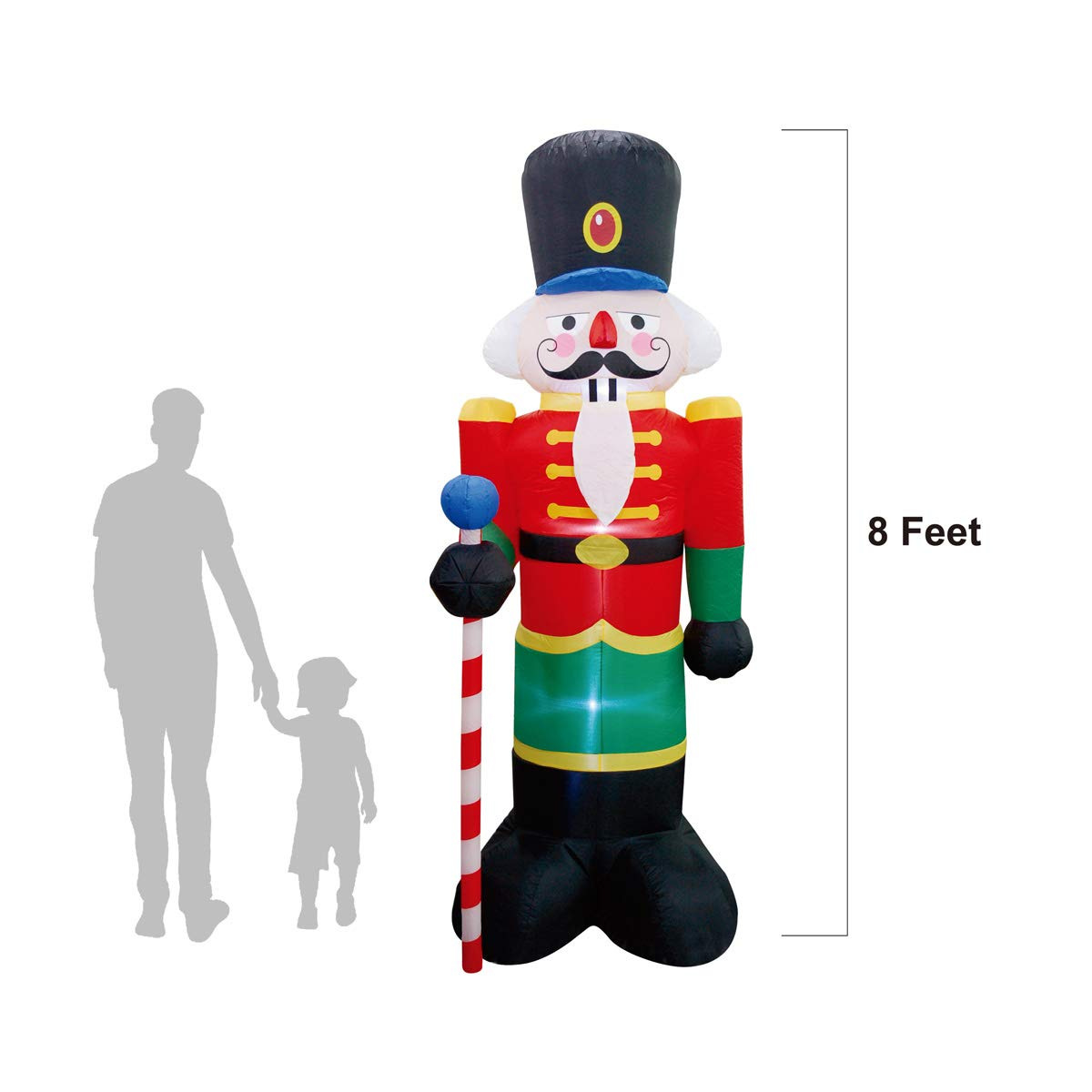 Luminoso Santa Claus soldado modelo inflable suministros de decoración navideña Venta caliente transfronteriza 2,4 m modelo inflable de Navidad