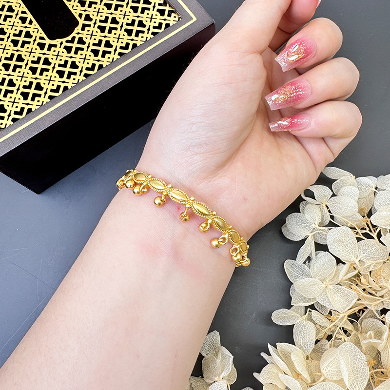 Vietnam oro oro aleación de cobre flores ricas campanas bordas pulsera de mujer fábrica de emisión directa explosión en vivo joyas preciosas