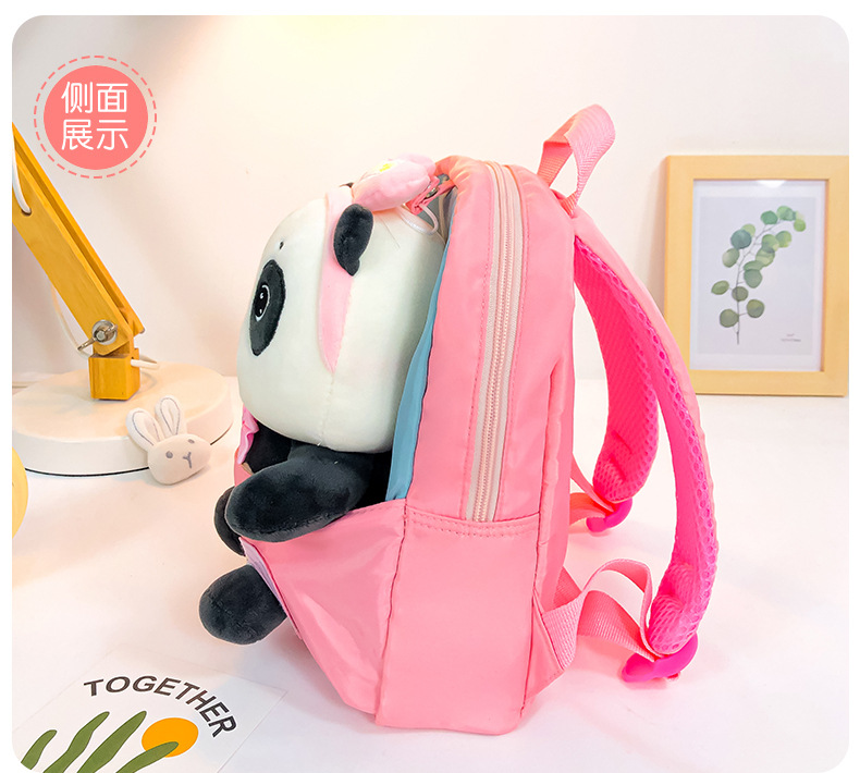 New cartoon panda plush backpack for kindergartens, large-capacity, lightweight and cute backpack for primary school students undefined