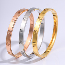 钛钢不掉色手镯十字架手镯女生高级感时尚简约情侣款手环批发