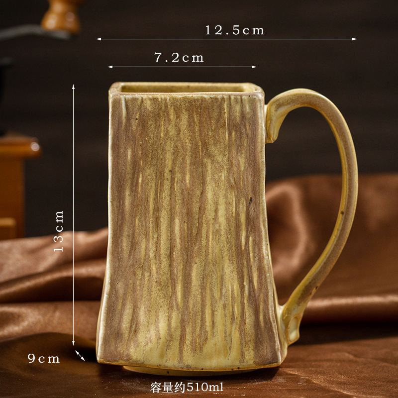 クリエイティブな窯変セラミックコーヒーカップ、大容量マグカップ、見栄えの良いホームオフィスウォーターカップ、朝食ビールカップ|undefined
