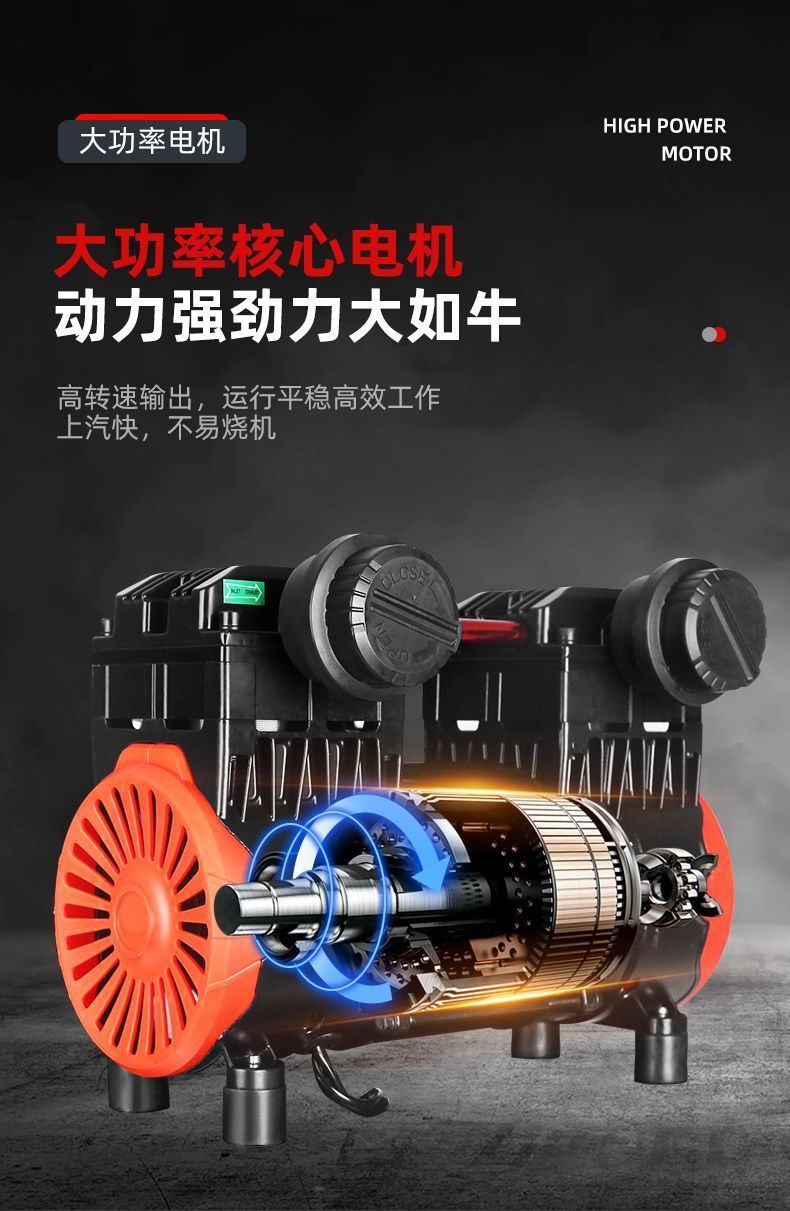 Portable Real Stone Paint Air Pump Water-Filled Sand Spray Special Small Air Compressor 220V High Power High Pressure Air Pump