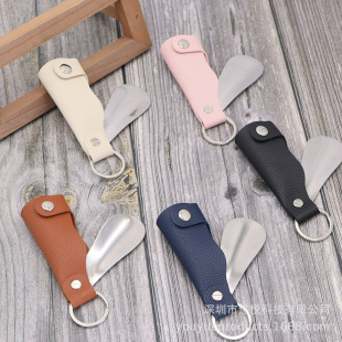 New Shoe Horn Unisex Shoe Lifter Shoe Pulling Tool Rotating Shoe Horn with Leather Shoe Tool