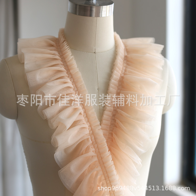 10cm幅2層網糸レース暗号化レース順シワレース布芸diyロリータスカートレース補助材料