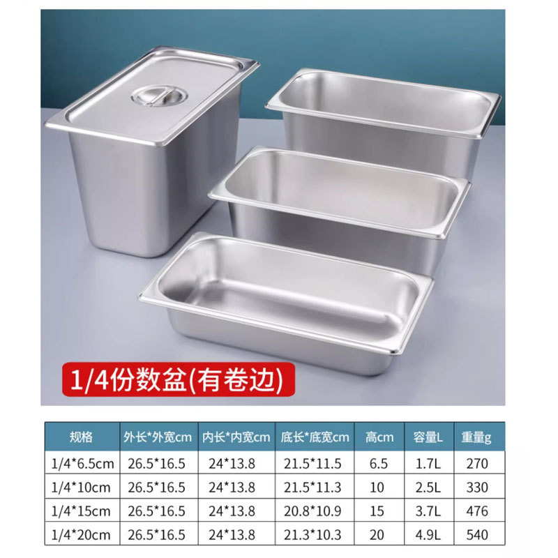 Contenedor Gastronómico de Acero Inoxidable 304 con Tapa Resistente a la Corrosión para Buffet image 21