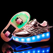 翅膀鞋 LED超轻发光充电暴走鞋童鞋男女童鞋灯鞋运动鞋轮子鞋