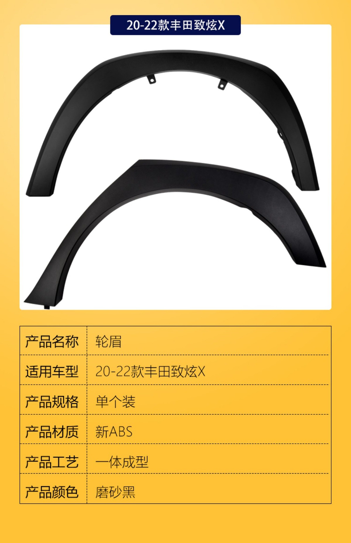 Suitable for 20-22 Toyota Yaris X front and rear wheel arch trim panels, fender trim panels, and anti-scratch panels