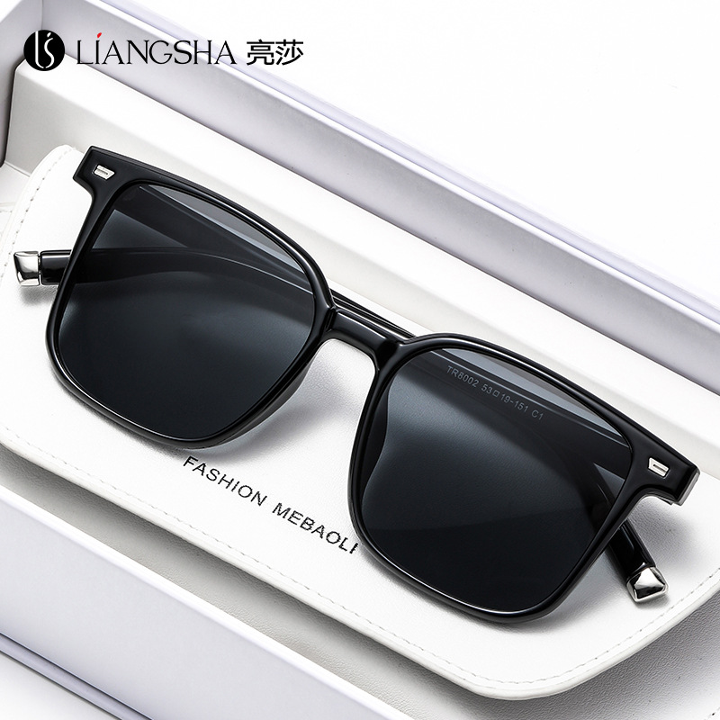 新款TR90韩版G墨镜M女潮网红茶色太阳镜时尚防紫外线偏光驾驶镜男