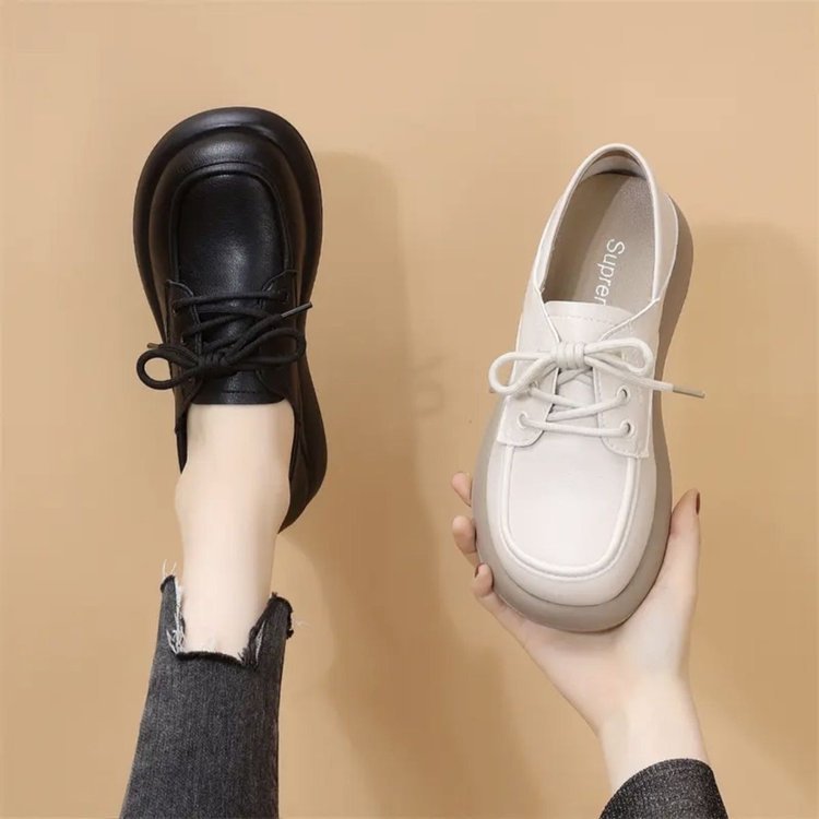 Zapatos de cuero de estilo británico para mujeres 2025 primavera y otoño dos zapatos de trabajo Lefour nuevos zapatos de cuero suave cómodos