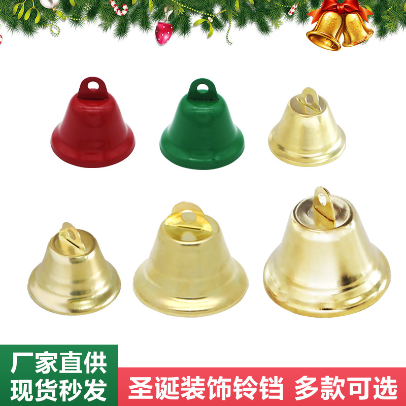 Christmas Metal Open-Mouth Bell, Painted Trumpet Bell, Christmas Tree Hanging Ornament, DIY Handmade Accessories, Holiday Decoration