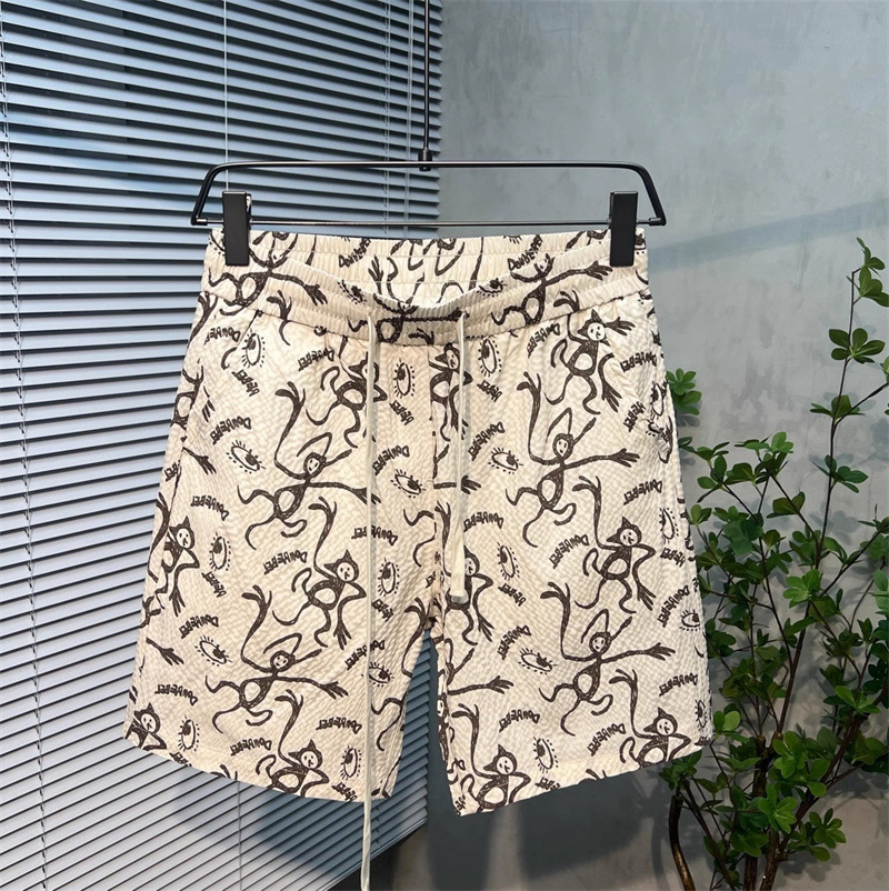 Men's Floral Print Athletic Shorts Trendy Summer Casual Fashion Thin Five Point Pants Cool Versatile Beach Wear_viptrois.com