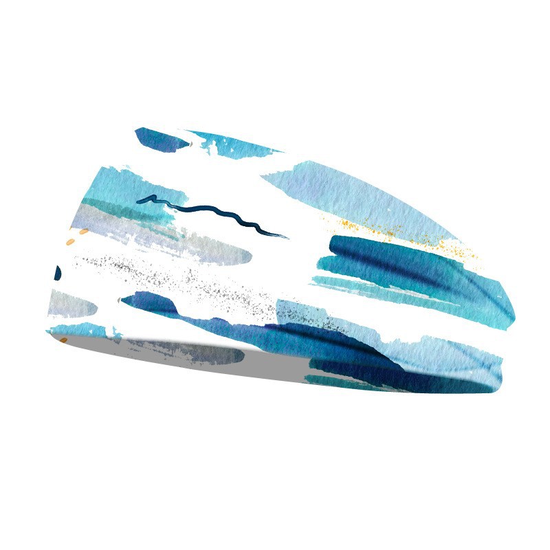 Nueva moda impresa elástica absorción de sudor turbante de cabello de yoga deportes para hombres y mujeres amplio borde tocado fuente fábrica al por mayor