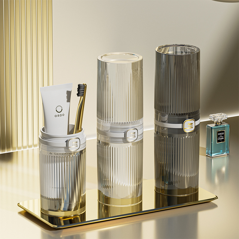 Light Luxury Travel Mouthwash Cup,Good-looking Couple Toothbrushing Cup,Transparent Toothpaste Toothbrush Cup,Portable Anti-fall Travel Cup