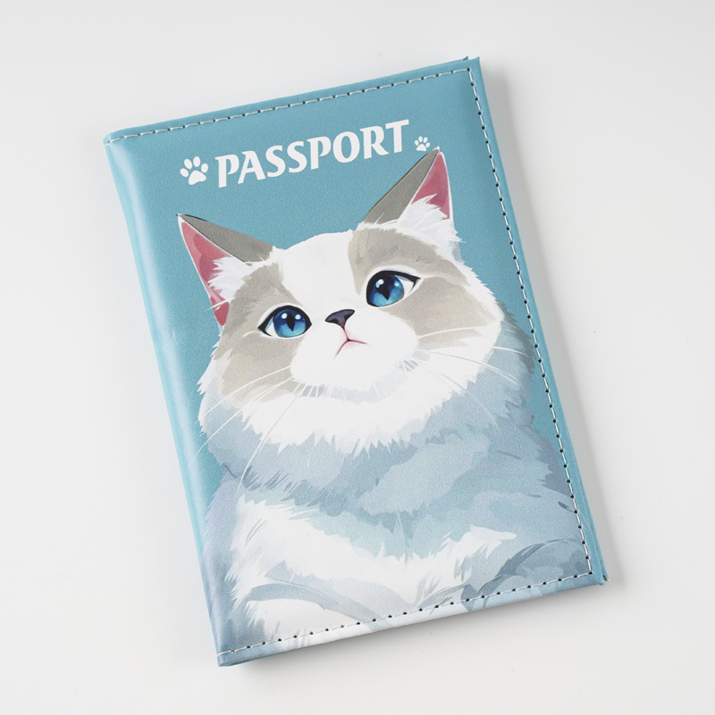 22g Weight Synthetic Leather Lining Material Open Closure Type / Strap Type passport holder Bags Type Travel Occasion Pu Leather Material Waterproof Function Dog, Cat Pattern All Seasons Season Unisex Gender Cute Style Square Shape Unisex Cute Dog Cat Pu Leather Waterproof Passport Holders 6