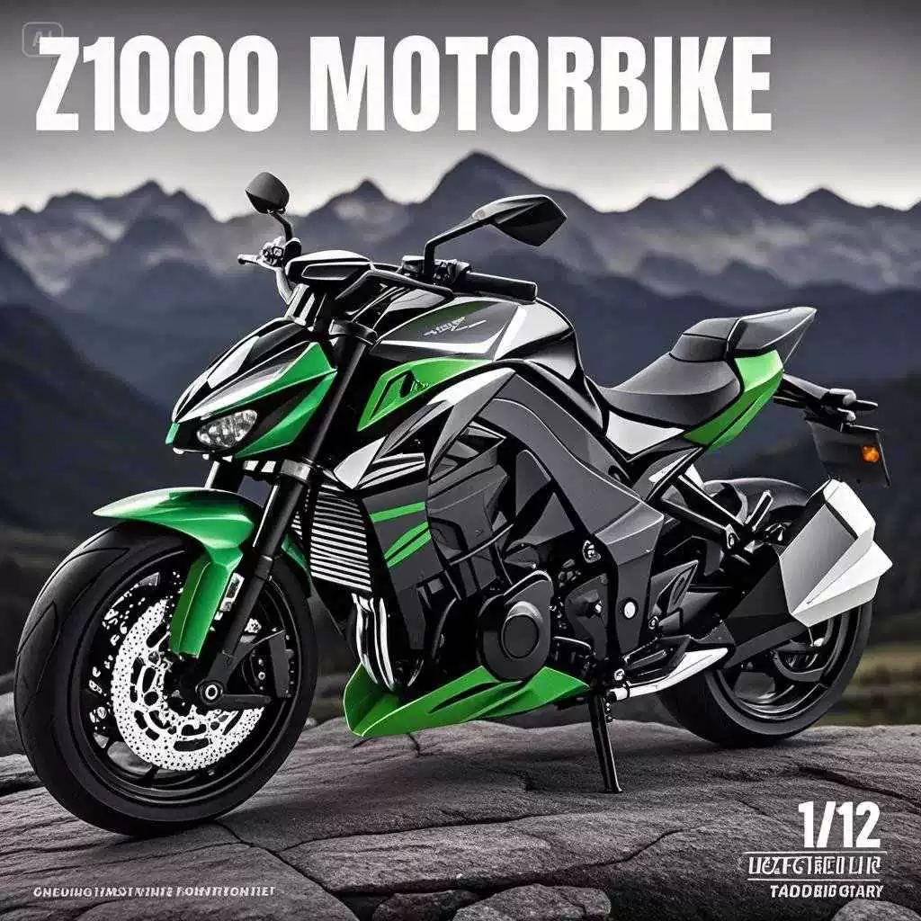 Kawasaki, металлический мотоцикл, реалистичная модель транспорта, игрушечная машинка, масштаб 1:12