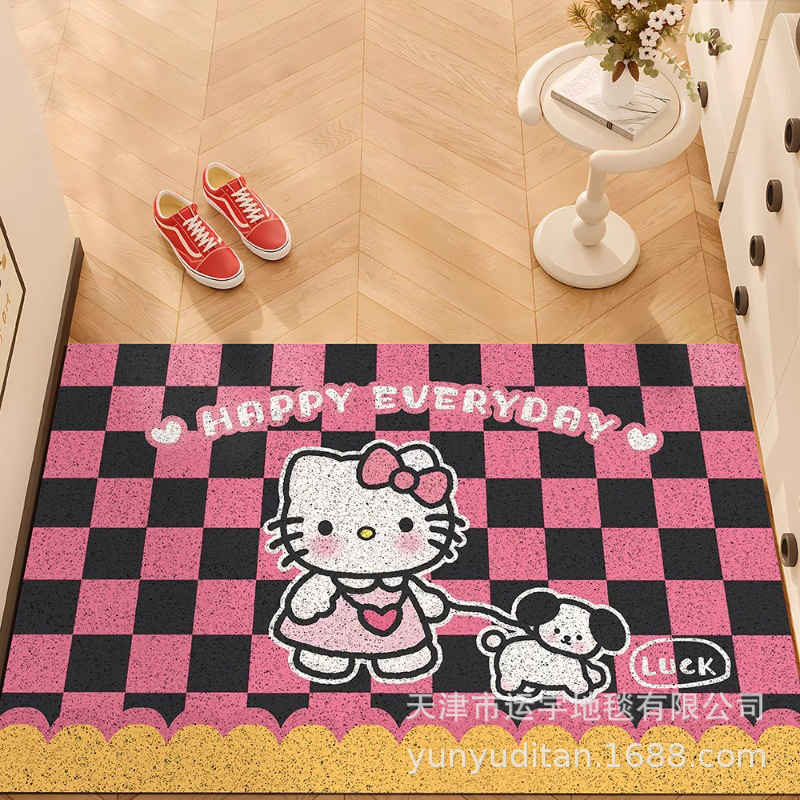 hellokitty入户门丝圈地垫玄关进门蹭土门垫耐磨耐脏可裁剪脚垫|undefined