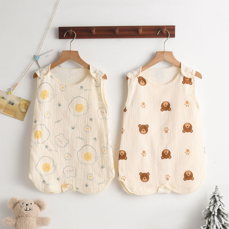 Newborn Baby Sleeping Bag Baby Gauze Sleeping Bag Children Spring and Summer Thin Anti-Kick Quilt All-Season Children's Pajamas