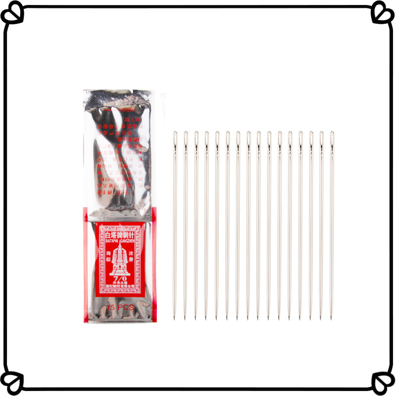 White tower brand high-quality steel needle 7/0 needle household lengthened sewing clothing steel needle Aluminum plastic bag packaging hand sewing needle