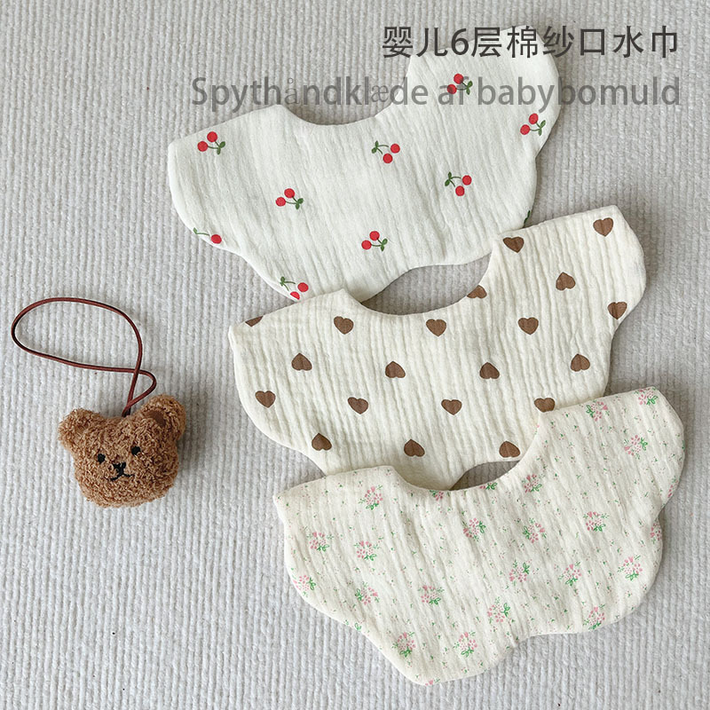 Brand children's cotton gauze eating bib for new born