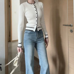 芊语 法式小香风针织开衫外套女秋季穿搭慵懒风软糯打底衫上衣