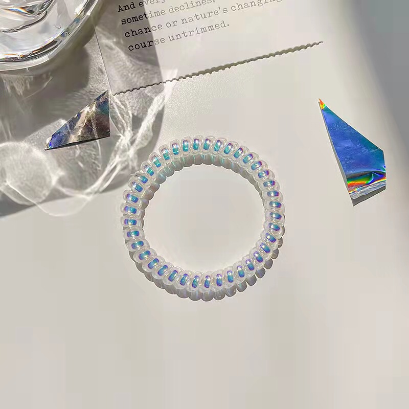 人魚姫レーザー電話線ヘアリング女性韓国ins無痕小皮筋結束ロープ女性シンプル気質ヘアロープ|undefined