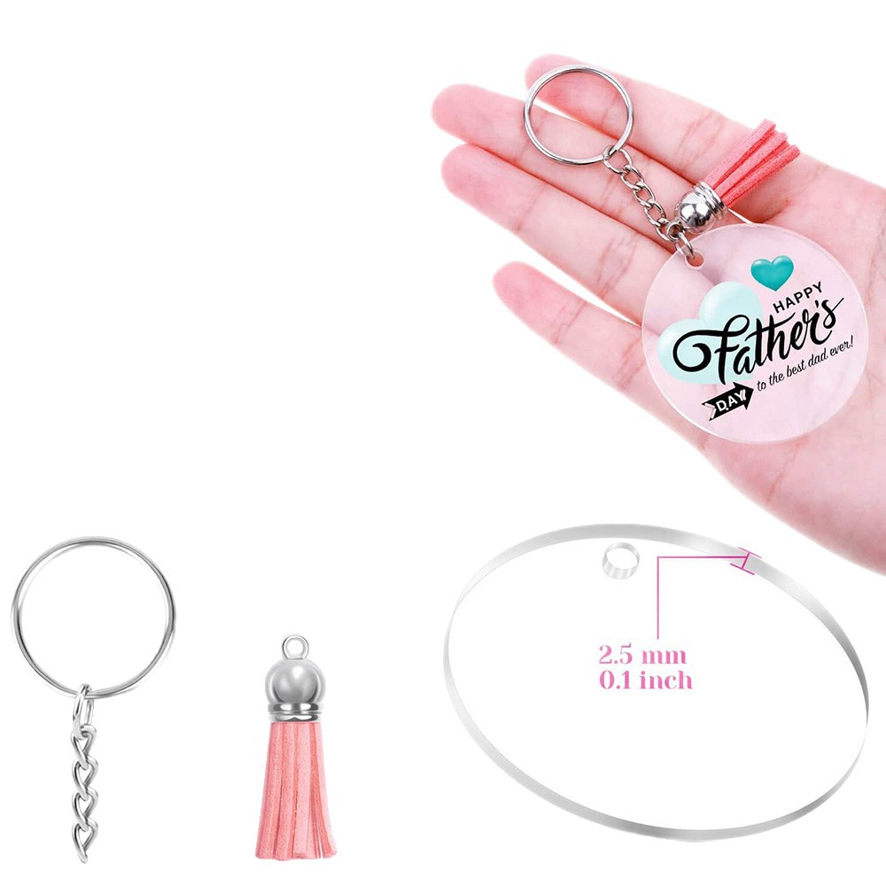 [Transfronterizo] creativo DIY acrílico llavero borla colgante decorativo acrílico transparente traje de embrión