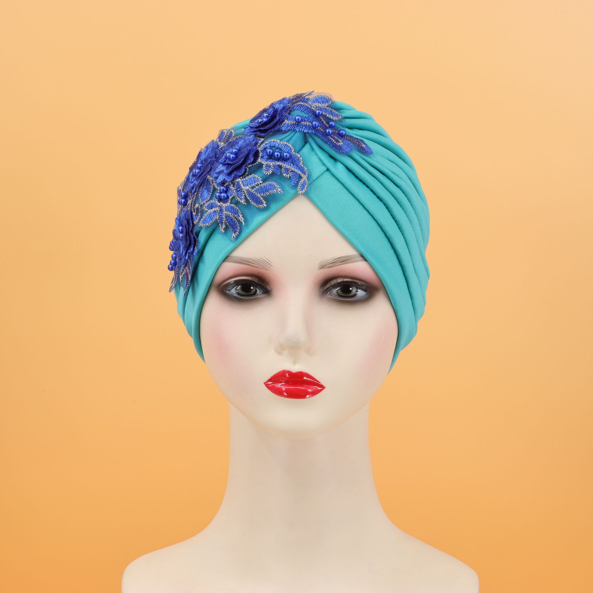 Cappello sciarpa testa di fiore appiccicoso tinta unita_voghion.com