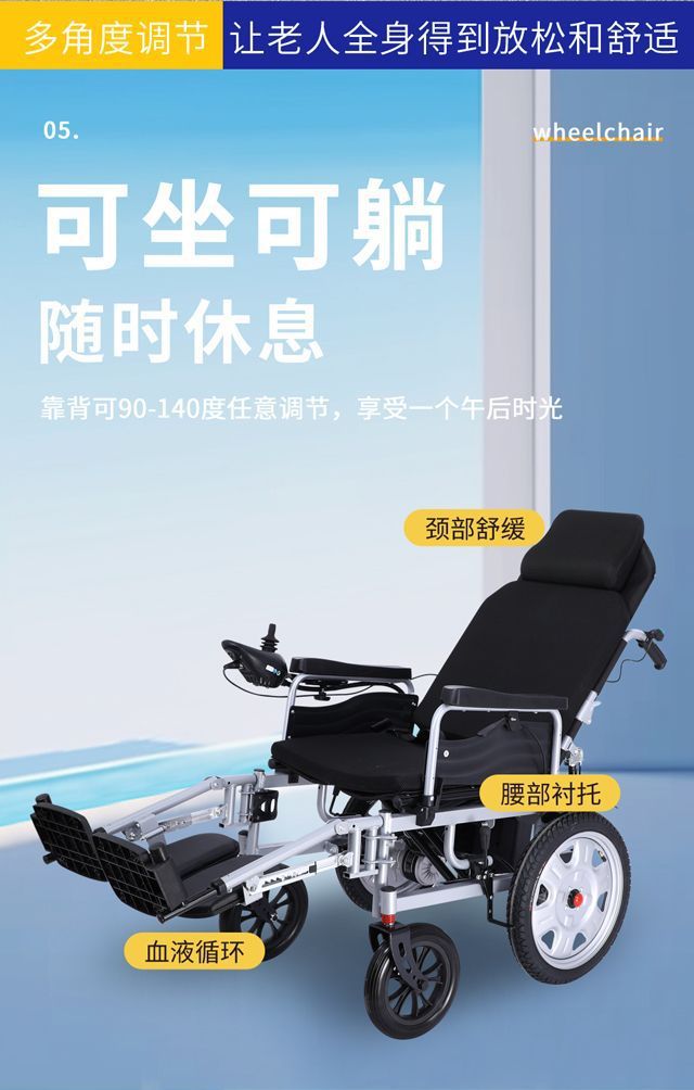 Electric Wheelchair, Smart, Automatic, Portable, Folding for Elderly/Disabled