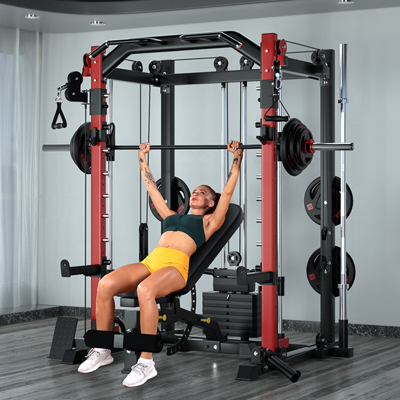 Máquina Smith entrenador integral pórtico equipo de ejercicios combinación doméstica comercial agachamiento rack multifunción pájaros
