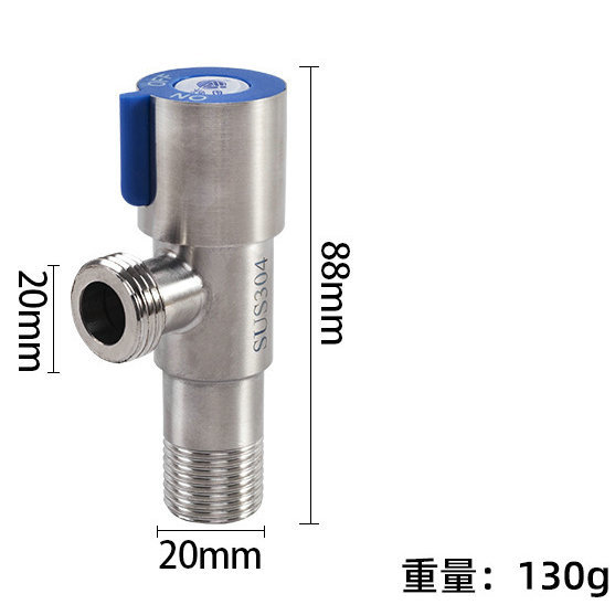 Válvula de ángulo colección completa 304 Acero inoxidable cobre triángulo caliente y fría interruptor de tres vías calentador de agua del inodoro válvula de entrada válvula de parada