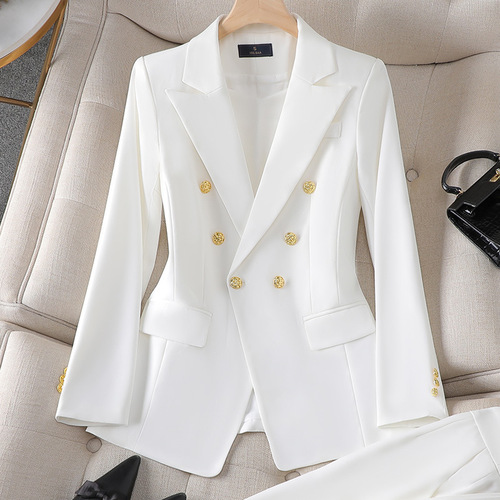 Casual white business suit women's autumn and winter beauty salon cosmetics store high-end suit work clothes