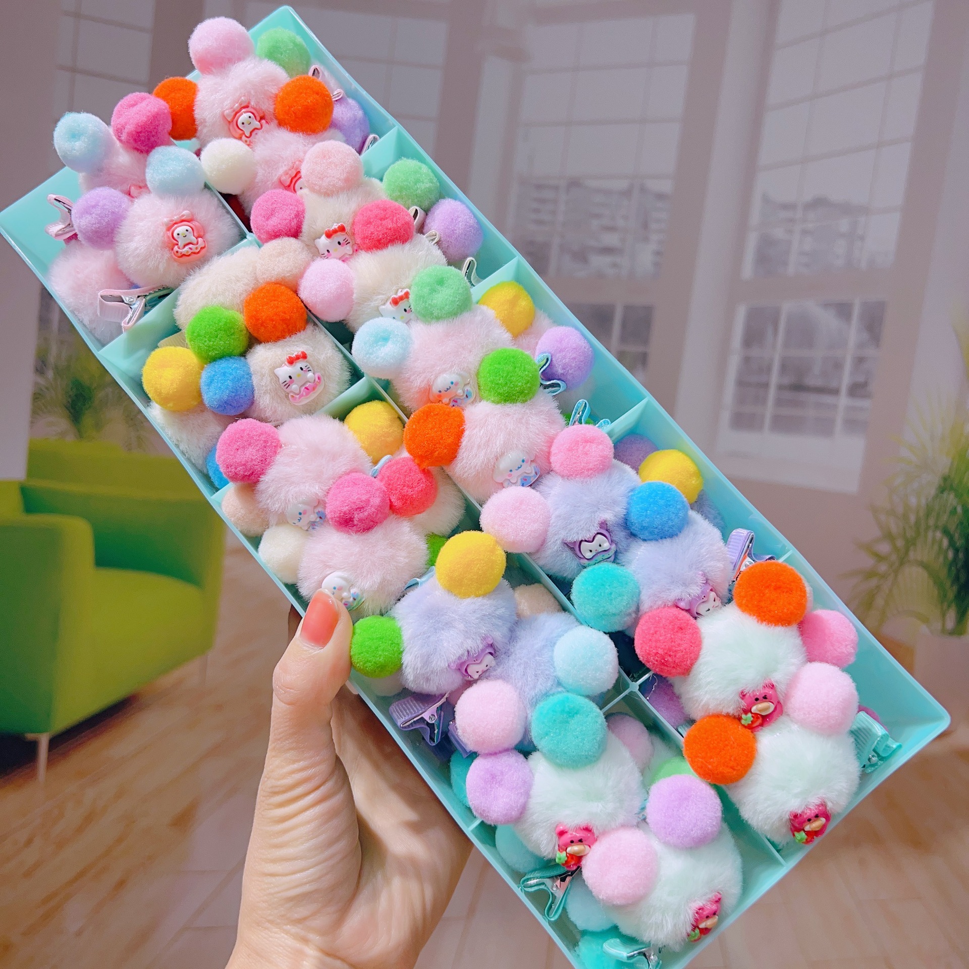 Colorful donut, hairgrip, 10 pieces