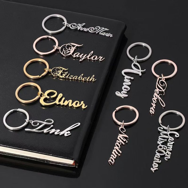 Personalized Customized Name Keychain, Customized Letter Keychain, Simple Non-Fading Pendant, Student Graduation Gift