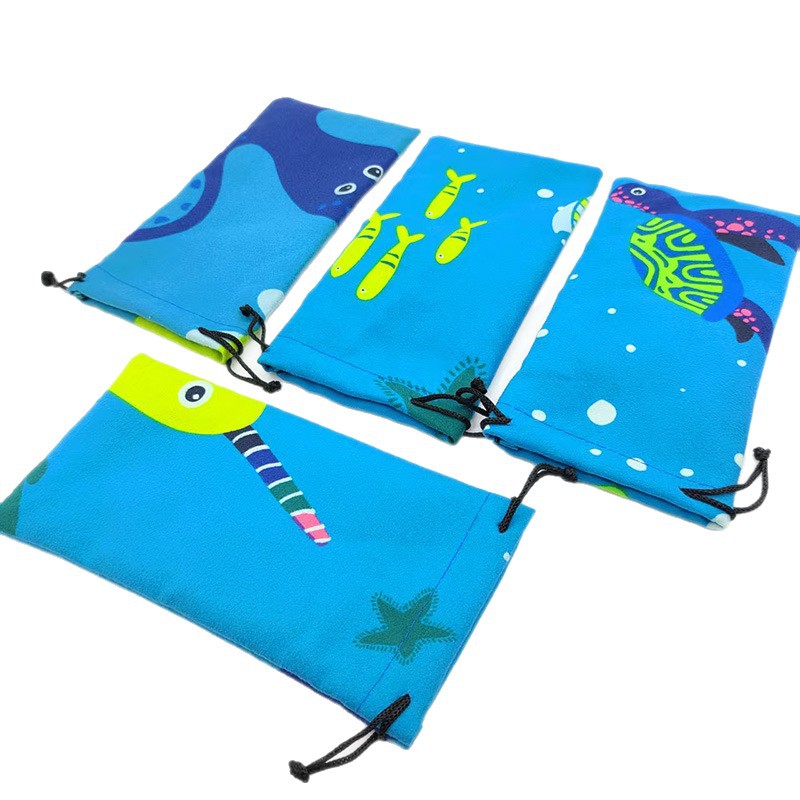 Bolsa de gafas, bolsa de gafas de sol, bolsa de franela, bolsa de tela para ojos, bolsa de almacenamiento de gafas con cordón de cuerda, bolsa de gafas de sol en stock