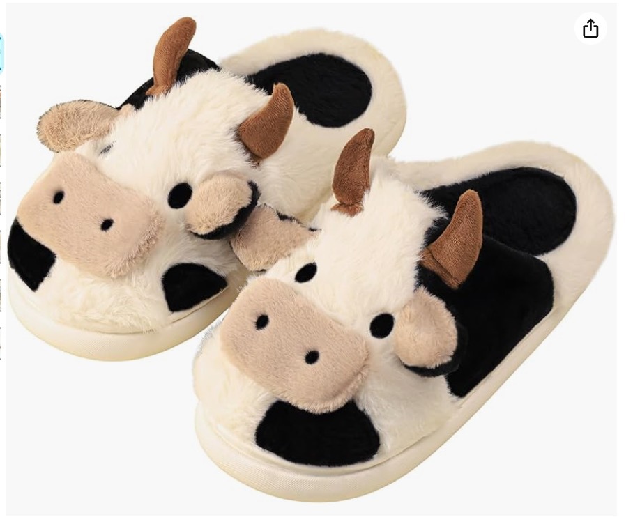 Vaca cerrada dedo del pie Zapatillas de algodón invierno moda niñas invierno cálido fondo grueso antideslizante casa pareja zapatillas niños y niñas zapatos