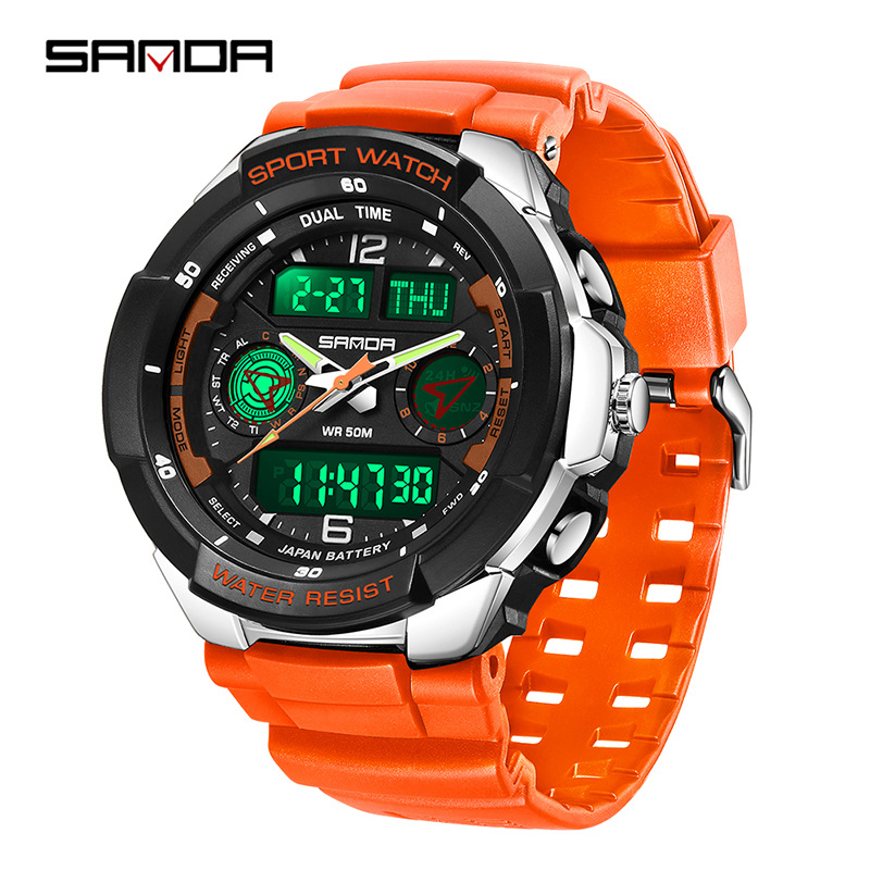 SANDA SANDA estudiantes tendencia relojes electrónicos de moda de secundaria junior reloj deportivo despertador impermeable tabla de montaña 6197