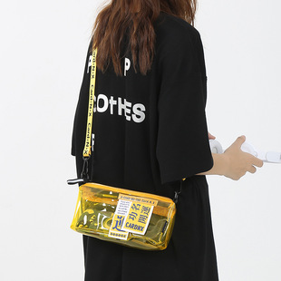 Crossbody Bag for Women, Fashionable and Casual, Personalized Pvc Transparent Bag, Versatile Small Square Bag, Beach Bag, Trendy Brand Shoulder Bag for Men