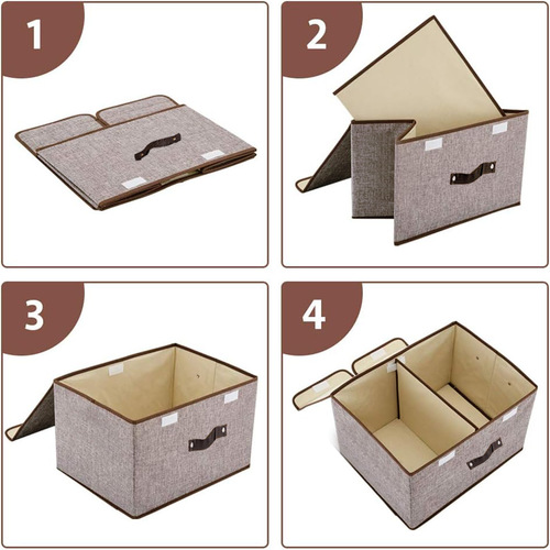 Cotton and linen fabric double-cover storage box miscellaneous storage box dormitory covered underwear storage box foldable storage box