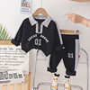 Sports suit suitable for men and women girl's, children's clothing, set, 2023 years, autumn, children's clothing, long sleeve, Korean style
