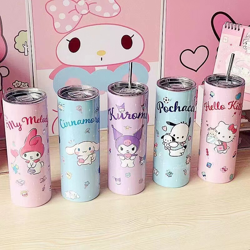 Cross-border cartoon Sanrio pen holder straight steel round drinking suction cup multi-purpose cute water cup portable mini thermos cup Cross-border cartoon Sanrio pen holder straight steel round drinking suction cup multi-purpose cute water cup portable mini thermos cup