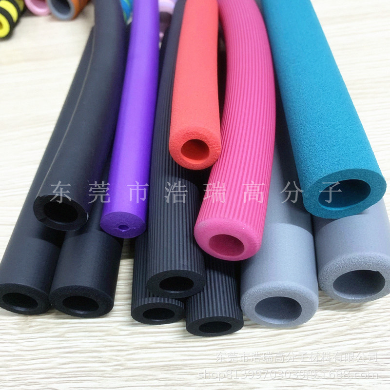彩色NBR磨面光面海绵管EVA泡棉磨砂发泡管橡塑登山棒把套批发