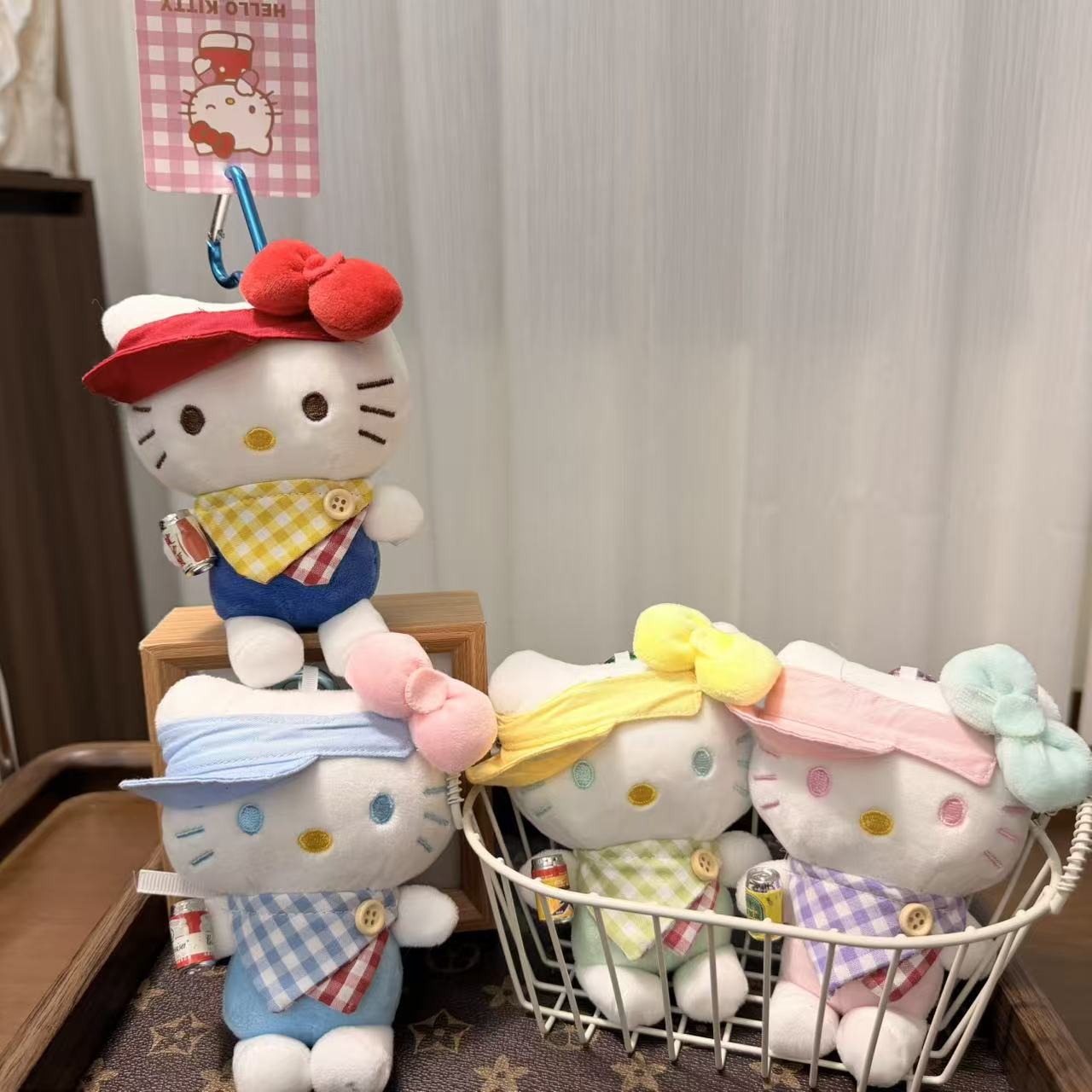 饮料可爱萌kt猫挂件毛绒玩具公仔小猫咪包包挂饰钥匙扣布娃娃玩偶
