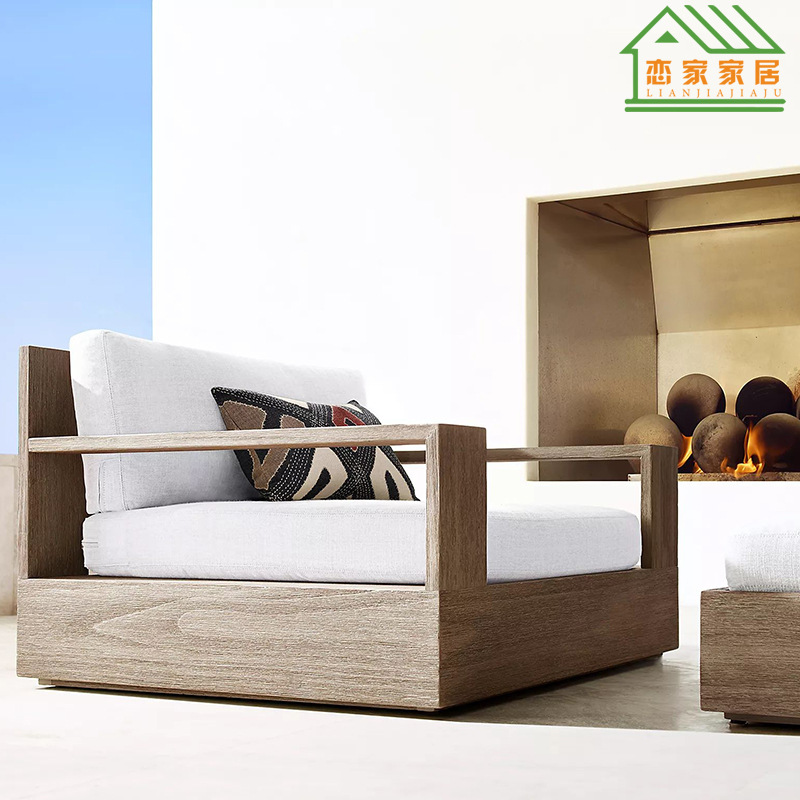 Fábrica al por mayor de teca al aire libre Silla de comedor jardín silla de madera maciza patio Silla de ocio sofá al aire libre muebles de teca