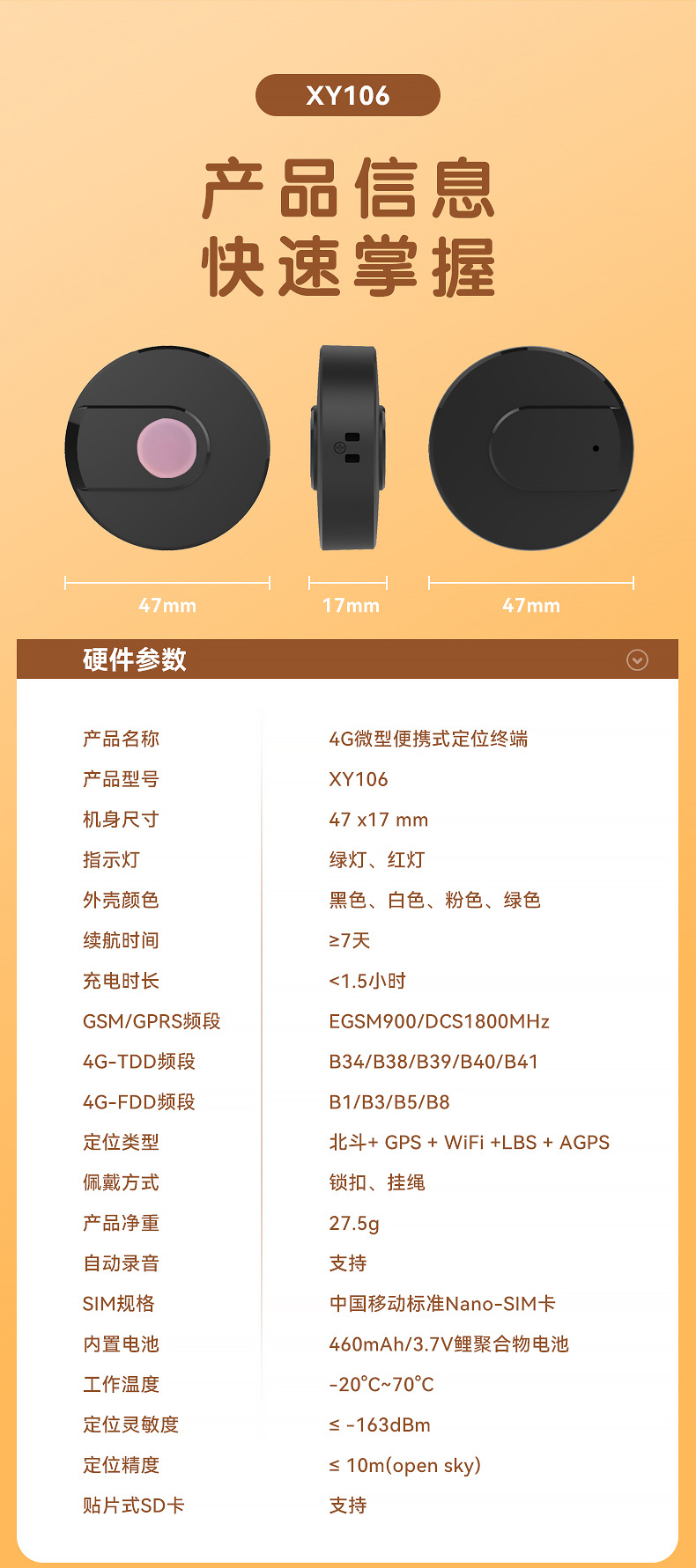 Children's GPS tracker for real-time location and anti-lost protection, elderly SOS alarm device with two-way communication and tracking function