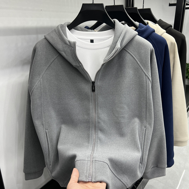Men's Sweatshirt with Sheep Wool, High-End Mulberry Silk Trendyy Zipper Autum Trendyy Hoodie for Young and Middle-Aged People Men's Sweatshirt with Sheep Wool, High-End Mulberry Silk Trendyy Zipper Autum Trendyy Hoodie for Young and Middle-Aged People
