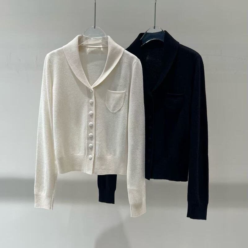 Ais Women's 2026 Autumn New Versatile Casual Style Short Slim Fit Button-Down Knit Cardigan 4293