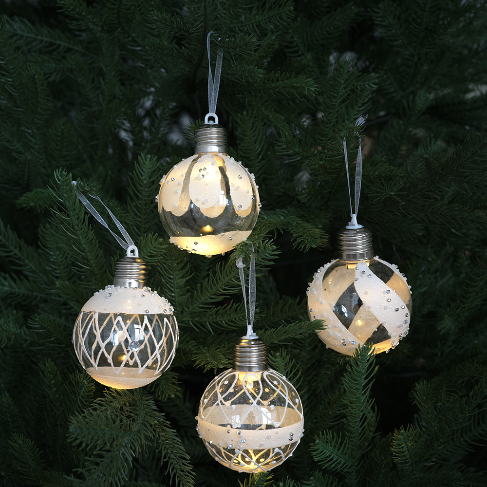 Bolas de Navidad transfronterizas decoración de Navidad colgante de árbol de Navidad lámpara luminosa bola bola de plástico accesorios de decoración de escena