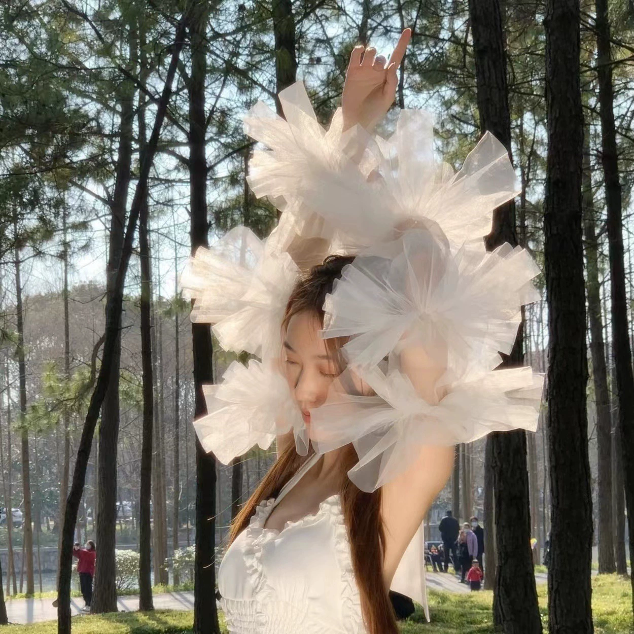 Свадебное платье Перчатка Пулатка Длинная сетчатая пряжа